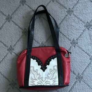 Erda Red & Black Western Handbag